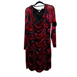 Elegant Red and Black Women's Dress